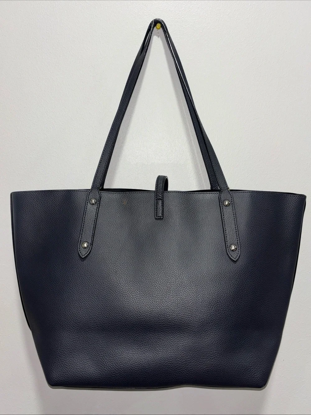 COACH Market Tote 58849 Dark Blue Leather Shoulder Bag Large Capacity